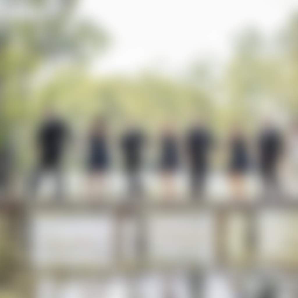 Weddings Bridal Party walking on jetty over Murray River Sue Davis Photography