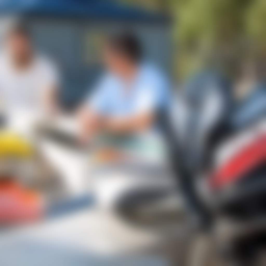 Boat with 2 men planning trip